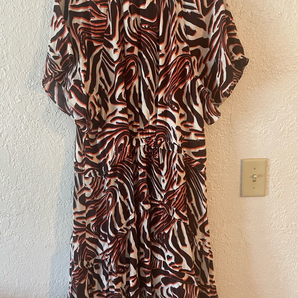 Anthropologie printed v neck mini dress XL - Picture 5 of 7